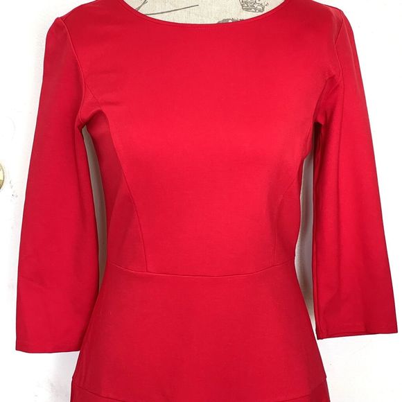 Ann Taylor Womens Dress Size 4 Red Knee-Length Valentine's Office Career Work - Picture 13 of 13
